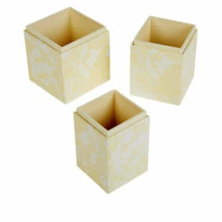 Promo 🎉 Anna Griffin® Set Of 3 Nested Tool Storage Cubes Ivory Damask 😉