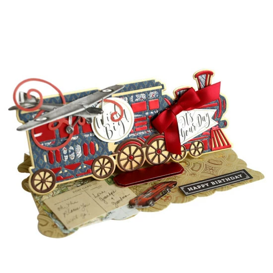 Discount 😉 Anna Griffin® Antique Train Slimline Easel Card Dies ⌛ - Image 2